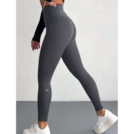 Lunelle Yüksek Bel Toparlayıcı Gri Spor Tayt – Premium Esnek Fitness Taytı