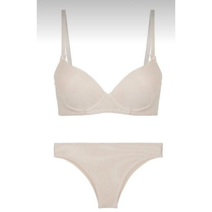 Lunelle Nude Ribana Sütyen ve Külot Takımı – Destekli Minimal Kadın İç Giyim Seti